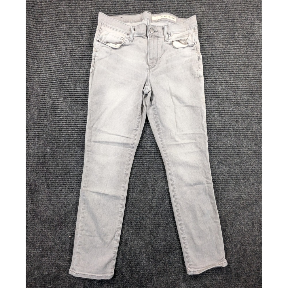 DKNY Jeans Womens 2 Gray Denim Cotton Stretch Light Wash Mid Rise Straight Leg